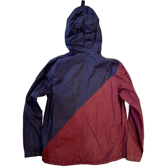 Supreme Wind Two Tone Jacket Burgundy Blue Size L Hoodie Cotton - Picture 2 of 10